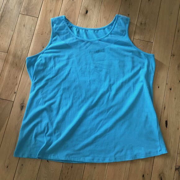 Avon Highlighter Blue Mesh Upper Workout Tank - Picture 6 of 10